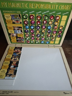 Melissa & Doug My Magnetic Responsibility Chart Child s Wood Value & Chores