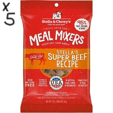 Stella  Chewy's Super Beef Meal Mixers Natural Dog Food Topper 1 oz  5 Bags