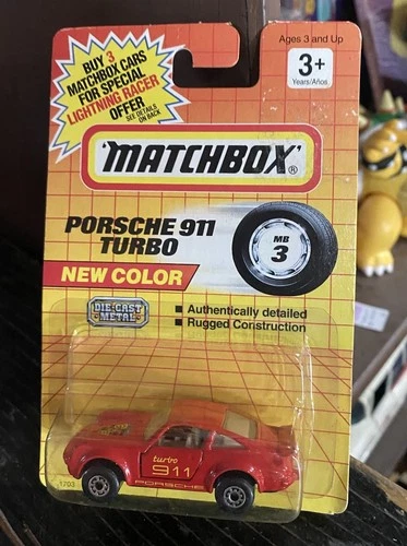 Vintage 1992 Matchbox Porsche 911 Turbo Red New Color MB 3 Diecast 1:64