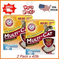 2 x Arm  Hammer Multi-Cat Superior Odor Control Burst Clumping Litter, 40-lb