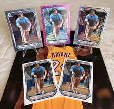 2026 Bowman Baseball Theo Gillen 5 Lot, Fuchsia Ref /199, Wave Ref /350, 3 Bases