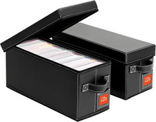 CD Storage Case with Lid  Handle   Faux Leather CD Holder Box   Stackable CD St