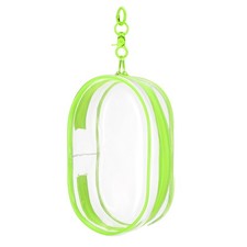 Figure Display Bag with Keychain, 3 x 4.3 x 7.3" Oval Dolls Bag, Light Green