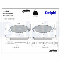 Delphi Bremsbelagsatz Scheibenbremse LP1629 FüR Y4 Xantia XM CitroËN Break Turbo