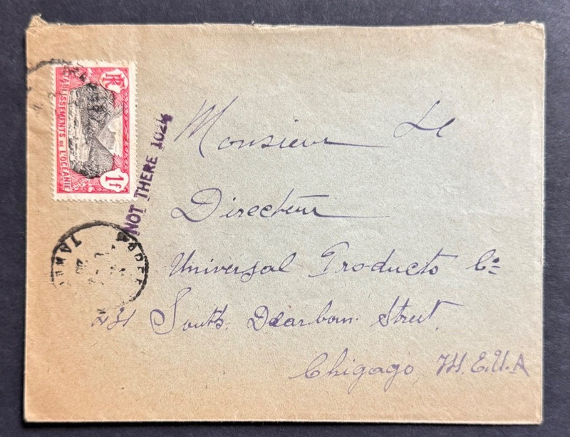 AtoZ. Papeete Tahiti 1922 French Polynesia to IL “Not There” Aux.