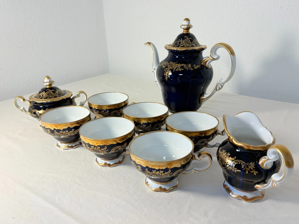 Echt WEIMAR KOBALT „Katharina“ 20003 Kaffeeservice, Tassen, Kanne, Milch, Zucker - Bild 2 von 4
