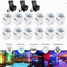 12pcs Wedding Uplight 6x18w RGBWAUV Led Wireless DMX Wifi Remote Control Dj Par