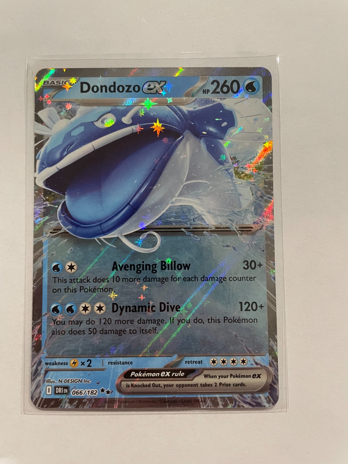 Pokemon Destined Rivals: Dondozo Ex 66/182 (Excellent Condition)