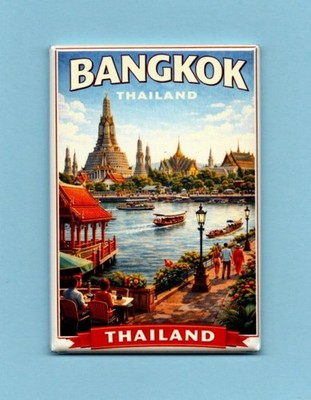 BANGKOK THAILAND TRAVEL POSTER *2X3 FRIDGE MAGNET* TRIP FOREIGN WORLD VACATION