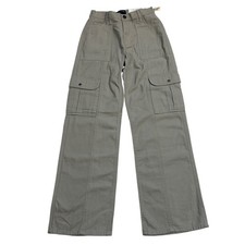 Aeropostale Utility Cargo Pants Womens XS Beige Canvas Wide Leg Y2K Gorpcore