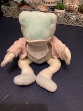 Beatrix Potter Plush Stuffed FROG Plush Blue Pink 11"