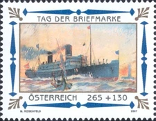 Austria 2007 Stamp Day/SS "Wien"/Ships/Boats/Steamer/Art/Transport 1v (n42190)