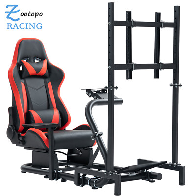 Zootopo Racing Simulator Cockpit with Seat Monitor Mount Fit Logitech G923 G920