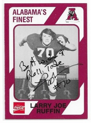 Joe Ruffin LARRY JOE RUFFIN Autographed Signed 1989 card #562 Alabama Crimson Tide ...