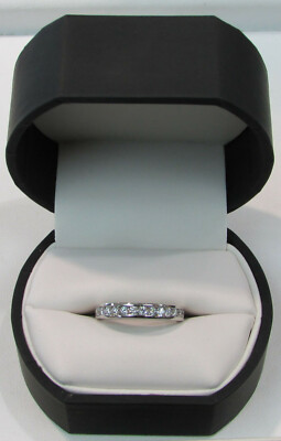 MODERN BRIDE 14K WHITE GOLD 1/2ct DIAMOND WEDDING BAND RING IN BOX 