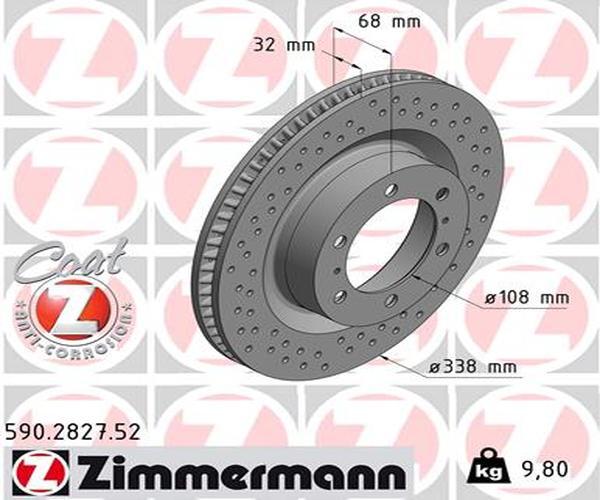 Zimmermann 2X Bremsscheibe Vorne Ø338 Mm FüR Toyota Land Cruiser KDJ15_ GRJ15_-image