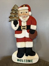 Vintage Hand Painted Santa Clause Welcome Sign
