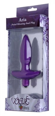 Aria Vibrating Silicone Anal Butt Plug Purple - Choose Size
