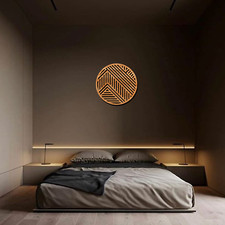 Geometric Circle Wood Wall Art – Abstract Round Wooden Decor for Modern Homes