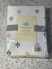 NWT Target Cloud Island Fitted Crib Sheet Multi Color Dashes 100 Soft Cotton