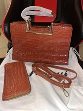Borsa Coccodrillo + Portafoglio Abbinato + Tracolla NUOVA