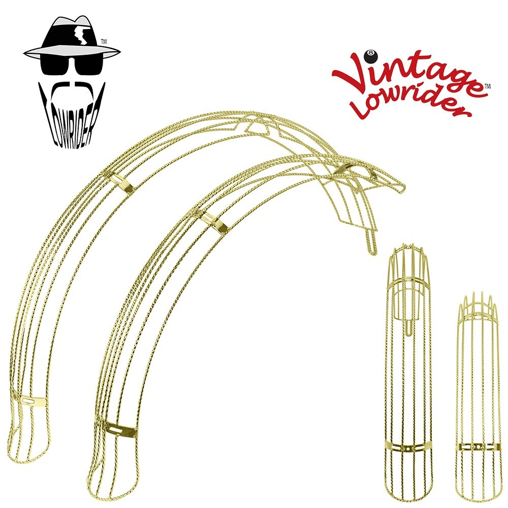 Vintage Lowrider 26" Flared Twisted Adjustable DuckTail Gold