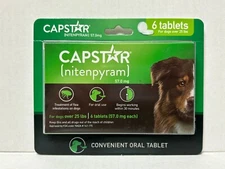CAPSTAR Fast-Acting Oral Treatment, Large Dogs over 25 lbs 6 Tabs Exp 06/2026+