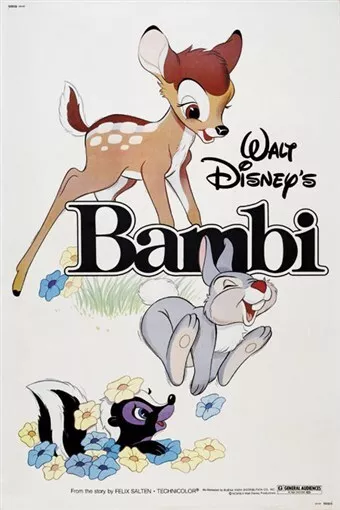 Bambi Disney vintage movie cartoon poster print 5 eBay