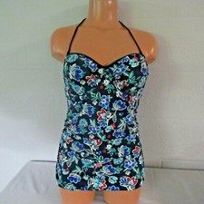 Tommy Bahama Fold Floral UW Full Cvg Molded Cup Tankini Swim Top Mare Multi S