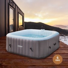 AREBOS Whirlpool In- & Outdoor 185 x 185 cm LED-Display Quadrat