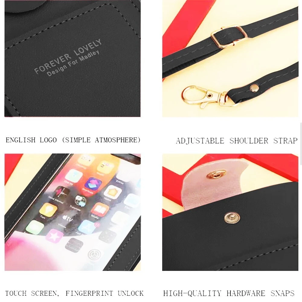 Classic Touch Screen Bag RFID Blocking Wallet Shoulder Strap Phone Purse - Picture 8 of 32