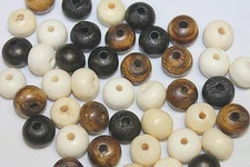 12mm - Hand Crafted Bone Bead - Assorted 3 to 4 colors- Total 48 pieces per Pack