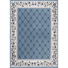 Home Dynamix Lyndhurst Premium Traditional Bordered Blue/Ivory Area Rug 1'10" x