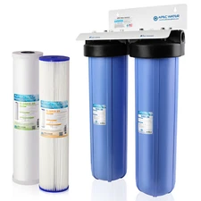 APEC 20" Big Blue 2 Stage Whole House Water Filter System Sediment and Carbon