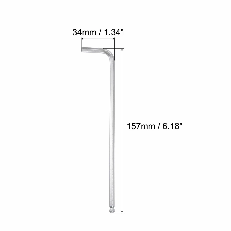 3/16" Ball End Hex Key Wrench, L Shaped Long Arm 40Cr Repairing Tool, SAE Sizes - Image 3 of 4