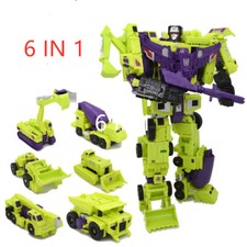 6-in-1 Devastator Transformation Toys: Anime Action Figure Robot Vehicle