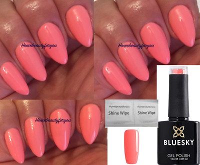 BLUESKY GEL NAIL POLISH CORAL PINK PASTEL BLOSSOM SUMMER A97 UV
