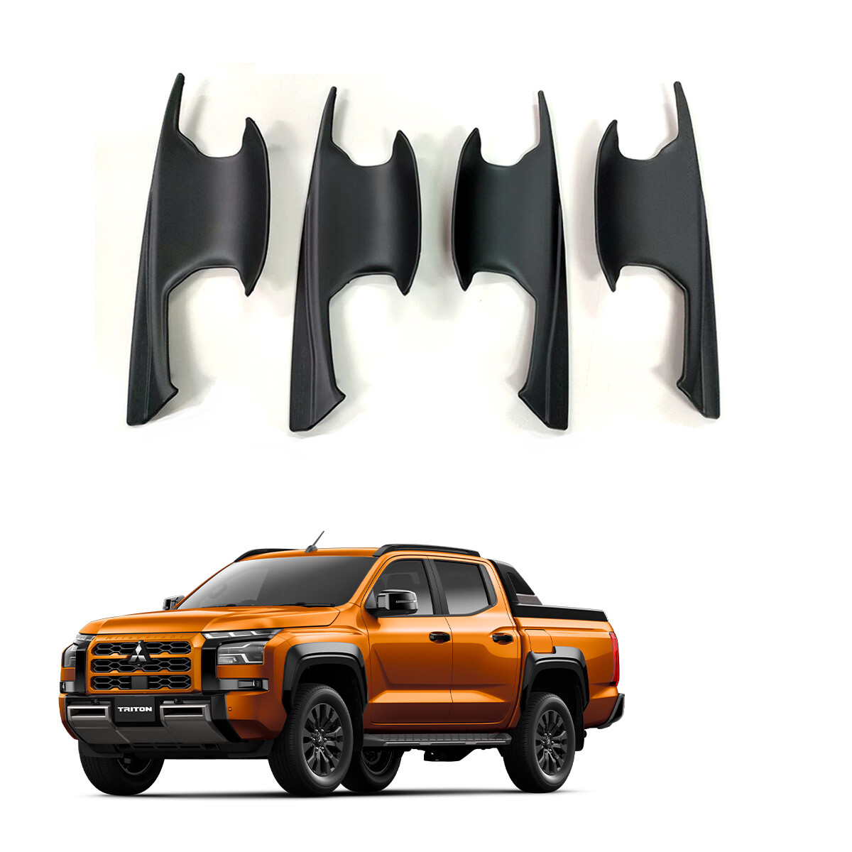 Matte Black Bowl Handle Insert Fits Mitsubishi L200 Triton 4 Doors