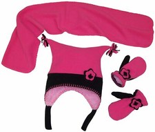 NICE CAPS Girls Sherpa Lined Micro Fleece Hat/Scarf/Mitten Set