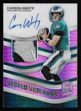 2019 Spectra Vested Veterans Carson Wentz Eagles Autograph/Logo Patch 13/15