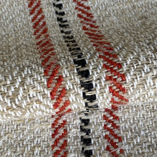 Table Runner Halloween orange + Black heavy striped fabric material washed line