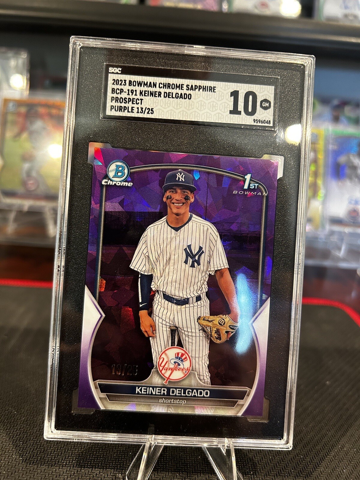 2023 Bowman Chrome Sapphire 1st Edition Purple /25 Keiner Delgado #BCP-191
