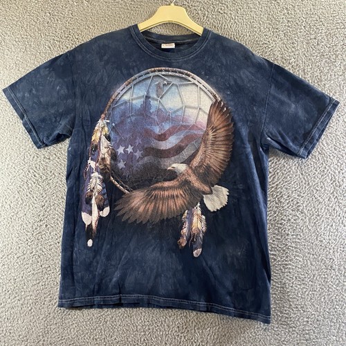 The Mountain Shirt Herren Medium Blau American Dream Catcher Tye Dye Tee Baumwolle - Bild 1 von 12