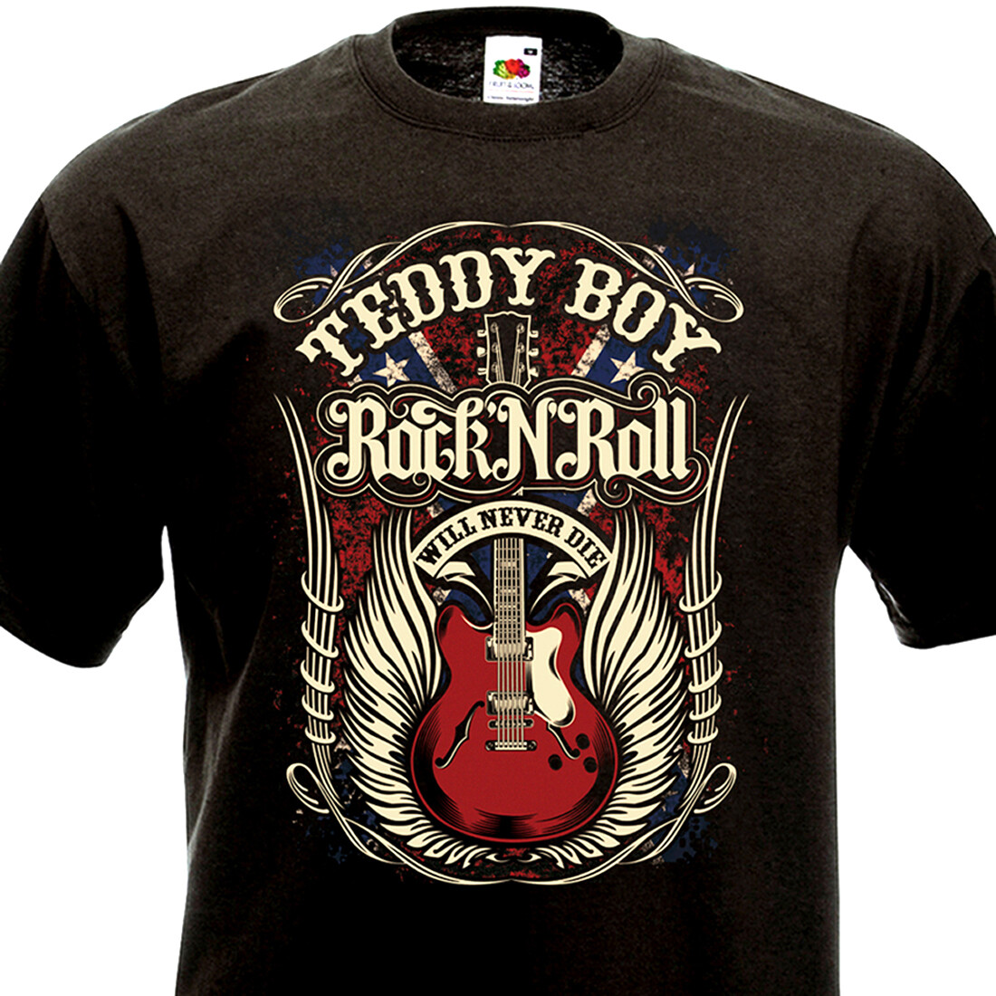 T-shirt TEDDY BOY ROCK'N'ROLL Flying Saucers Matchbox Riot