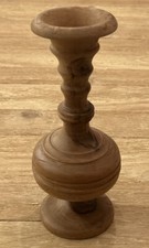 Hand Turned Burl Wood Bud Vase Rustic Home Bohemian Natural Artisan 8 3/4" H