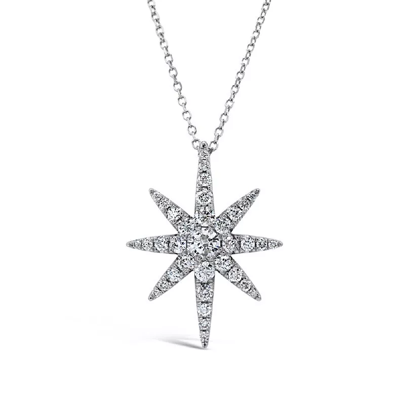 White gold north star necklace deals