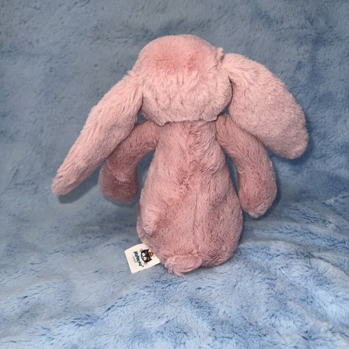 Juguete de peluche Jellycat pequeña flor tulipán rosa tímido conejito conejo 8" malva - Imagen 2 de 3