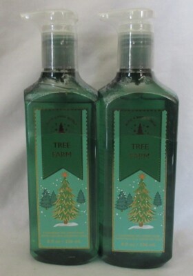 Bath & Body Works Cleansing Gel Hand Soap Lot Set of 2 TREE FARM