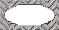 Grey Light Grey Scallop Chevron Metal Novelty License Plate Tag Lp4987