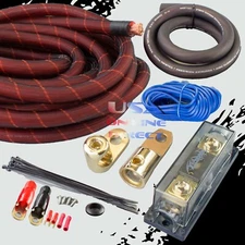 1/0 GAUGE Snake skin  AWG 100% OFC COPPER POWER AMP KIT AMPLIFIER WIRING INSTALL